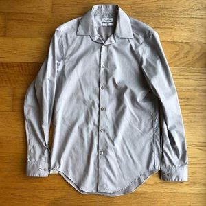Silver Calvin Klein Slim Fit Dress Shirt